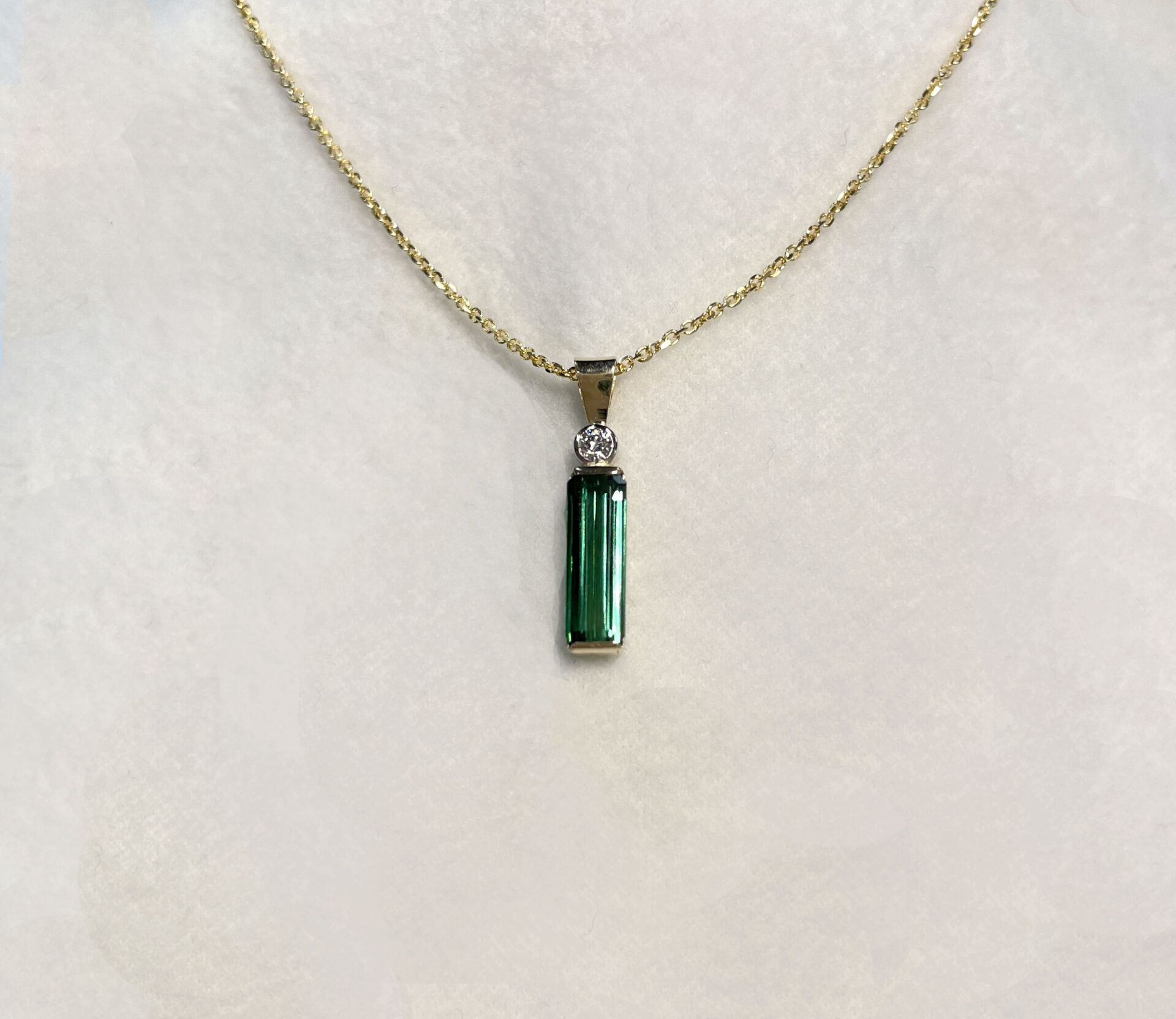 The Electric Boat Maine Tourmaline & Diamond Necklace