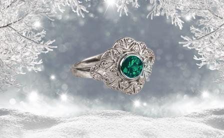 emeral witer forest with background