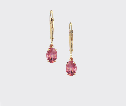 Pink Maine Tourmaline Dangle Earrings