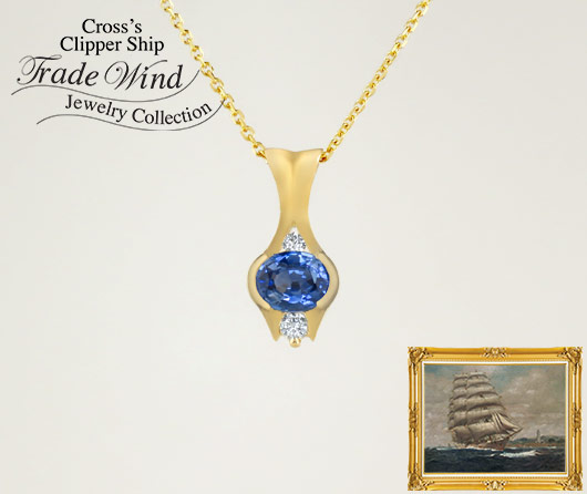Oyster Bay & The Thousand Year Party Blue Sapphire & Diamond Necklace