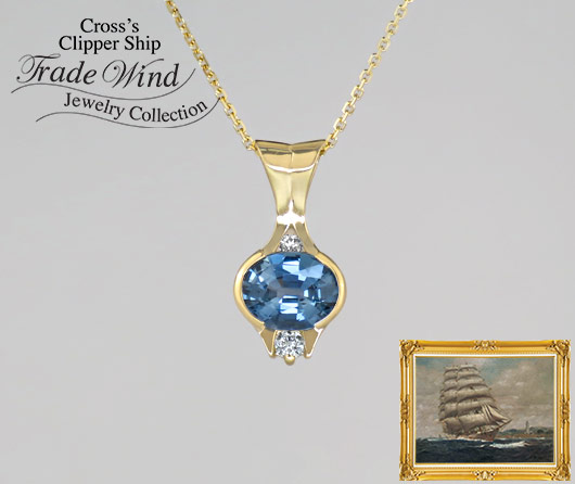 Oyster Bay & The Thousand Year Party Blue Sapphire & Diamond Necklace