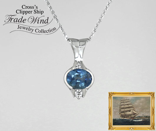 Oyster Bay & The Thousand Year Party Blue Sapphire & Diamond Necklace