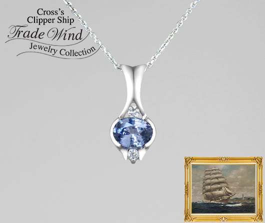 Oyster Bay & The Thousand Year Party Blue Sapphire & Diamond Necklace