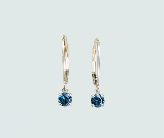 Blue Maine Tourmaline Dangle Earrings
