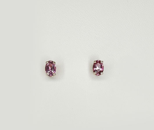Pink Maine Tourmaline Oval Earrings