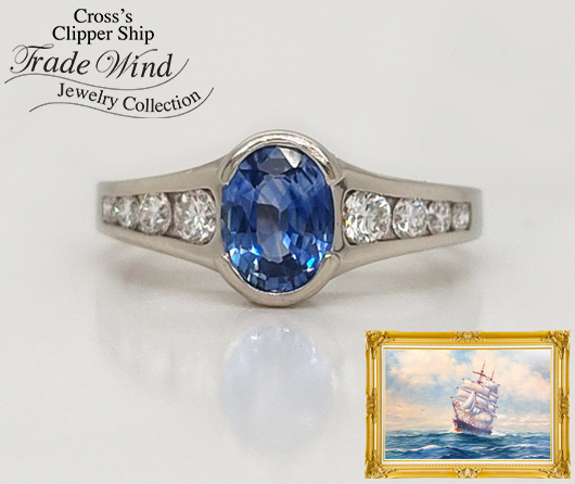 The Gull Blue Sapphire & Diamond Ring