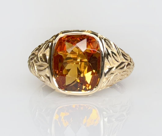 Sunset Before the Storm, Amber-Gold Citrine Ring