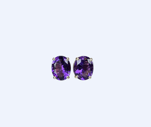 Maine Amethyst Oval Earrings