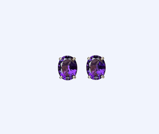 Maine Amethyst Oval Earrings