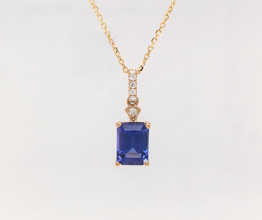 Prettiest Blue Gem in the World Tanzanite & Diamond Necklace