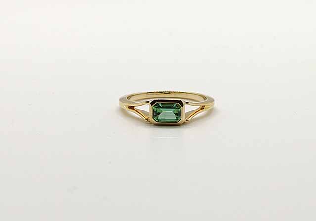Wishbone SparHawk Mint-Green-Teal Maine Tourmaline Ring