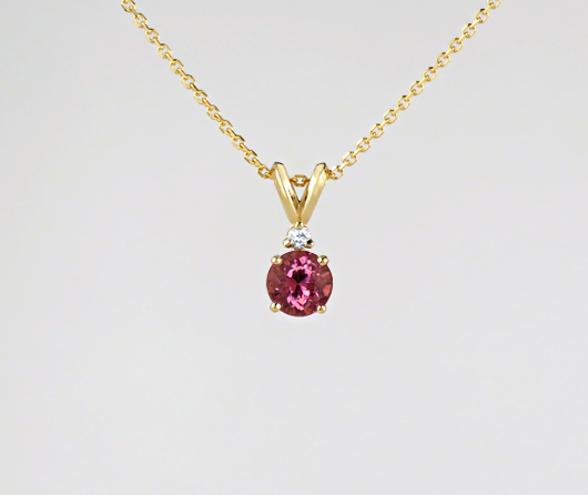 Pink Maine Tourmaline & Diamond Necklace