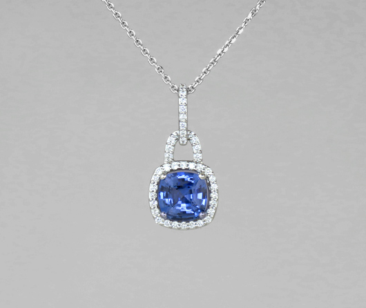 Love Lock Paris Blue Sapphire & Diamond Necklace