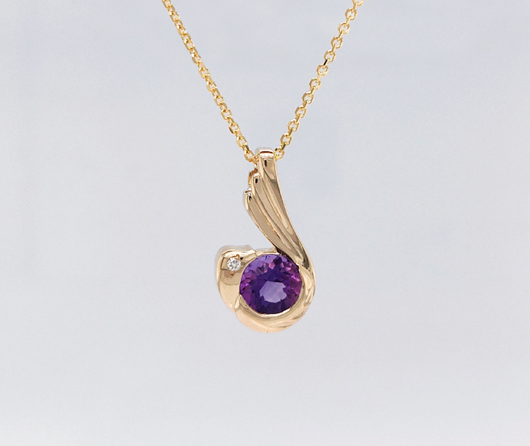 Little Dove Maine Amethyst & Diamond Necklace