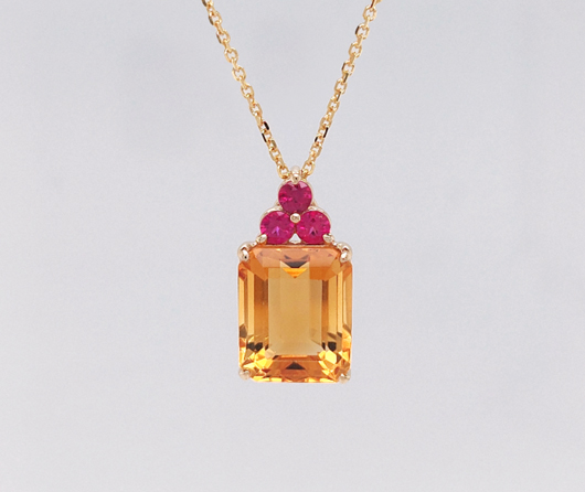 Citrine & Ruby Necklace