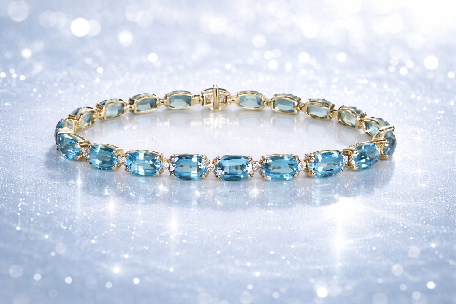 Blue Sky Topaz and Twinkle Star Diamond Bracelet