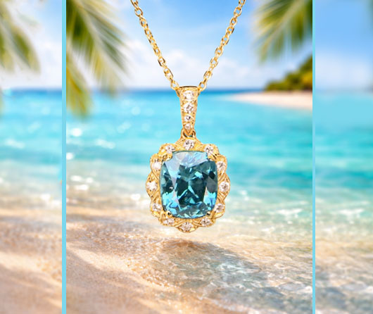 Heavenly Blue Zircon & Diamond Necklace
