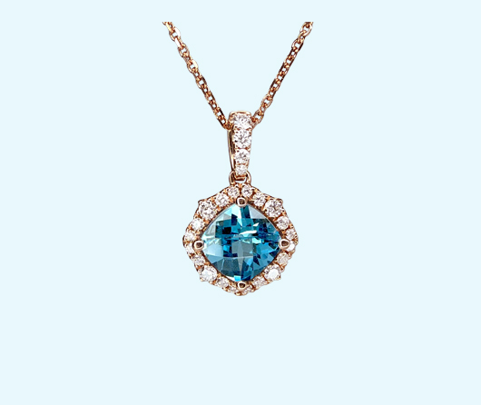 Blue Sky Topaz & Diamond Necklace