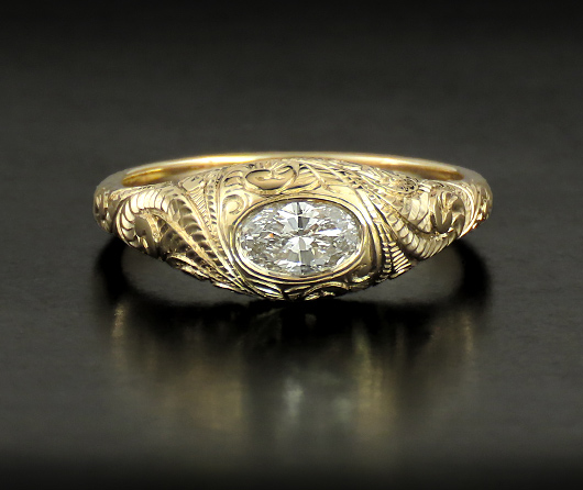 Fiddlehead Diamond Ring