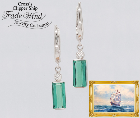 Green World Tourmaline & Diamond Earrings