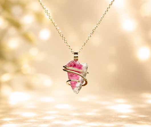 Watermelon Patch Maine Tourmaline Necklace