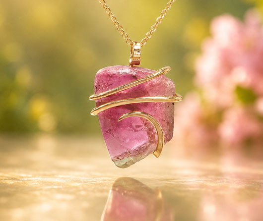Watermelon Patch Maine Tourmaline Necklace