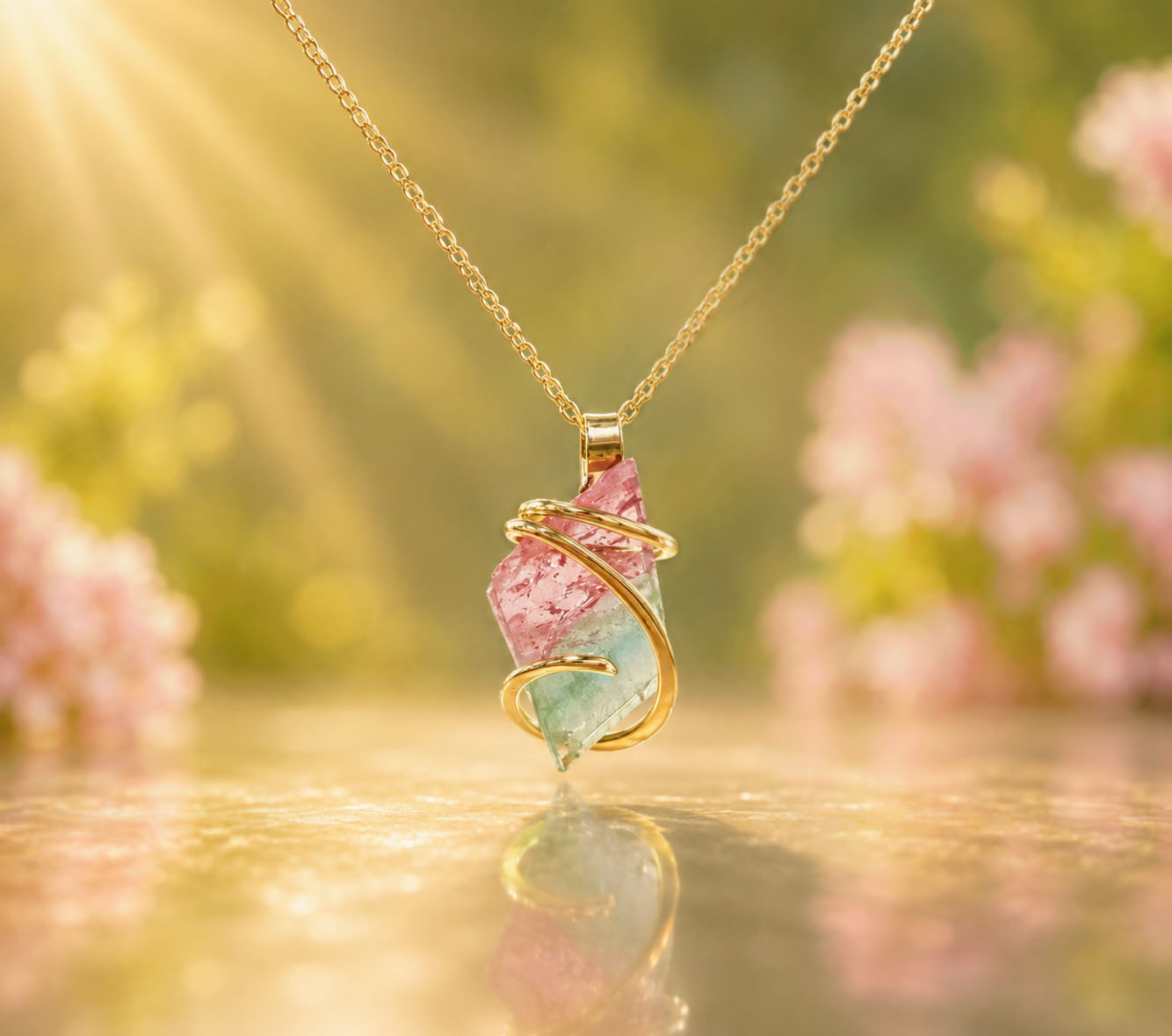 Watermelon Patch Maine Tourmaline Necklace