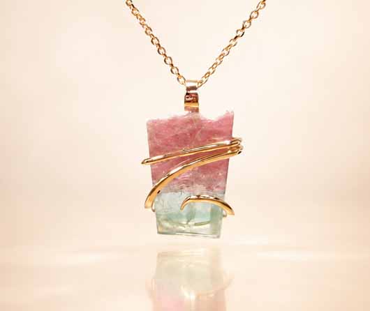 Watermelon Patch Maine Tourmaline Necklace